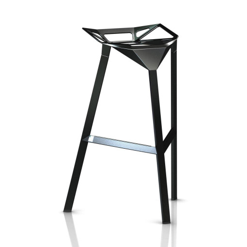 Stool One barkruk large zwart