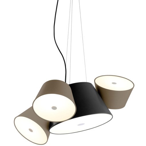 Tam Tam 3 hanglamp halfmat zwart/bruingrijs