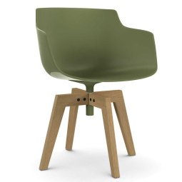 Flow Slim Color Oak stoel naturel, groen