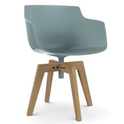 Flow Slim Color Oak stoel naturel, avio blue