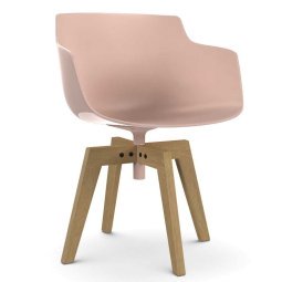 Flow Slim Color Oak stoel naturel, powder pink