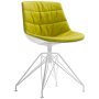 Flow Chair gestoffeerde stoel met wit LEM onderstel, witte kuip, Gin lichtgroen