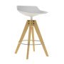 Flow Stool barkruk 65cm met VN naturel eiken onderstel wit