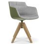 Flow Slim Color VN Oak stoel gestoffeerd groen, Cady R197