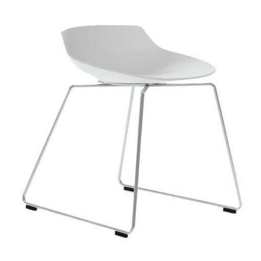 Flow Stool kruk 44cm wit met slede onderstel chroom