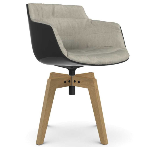 Flow Slim Color Oak stoel gestoffeerd grijs, Cady R194