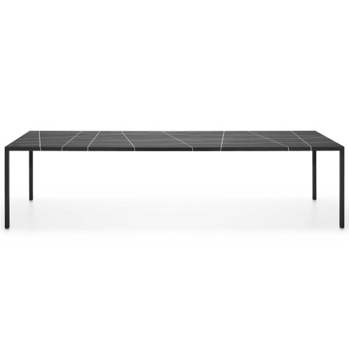 Tense Material Marble tafel 200x90 zwart met witte lijnen
