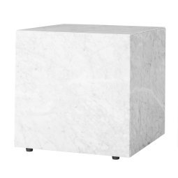 Plinth Cubic bijzettafel 40x40 Carrara marmer wit