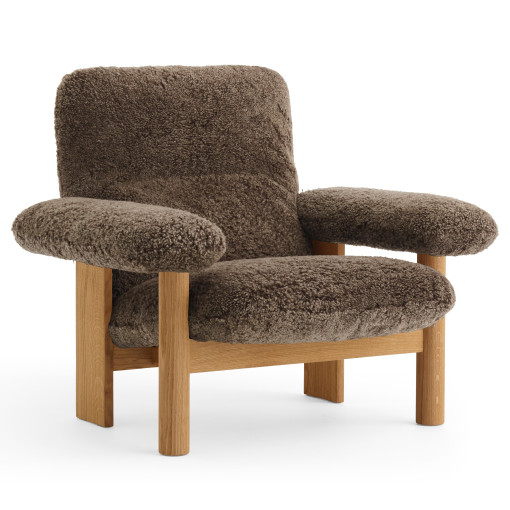 Brasilia fauteuil naturel eiken Sheepskin Root