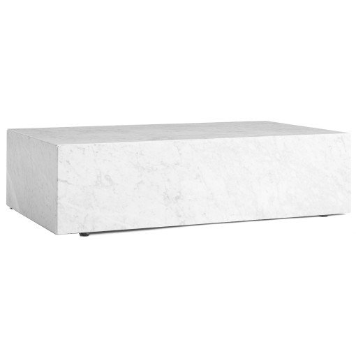 Plinth Low salontafel 60x100 Carrara marmer wit