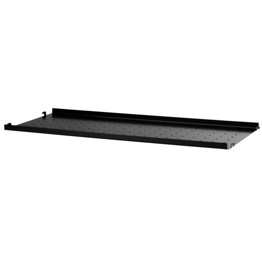 Metal shelf low edge 78x20 1-pack zwart