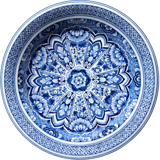 Delft Blue Plate vloerkleed 250 wol