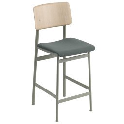 Loft gestoffeerde barkruk 65cm steelcut trio 966, dusty green/eiken