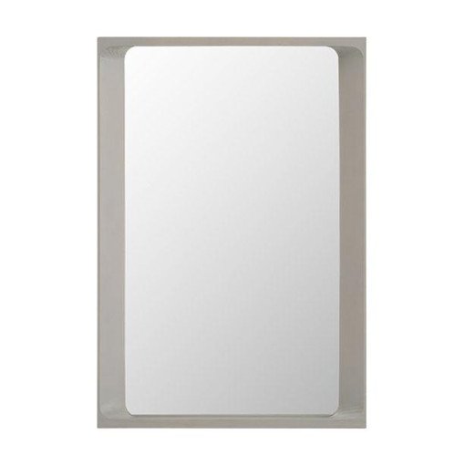 Arced spiegel 80x55 grijs