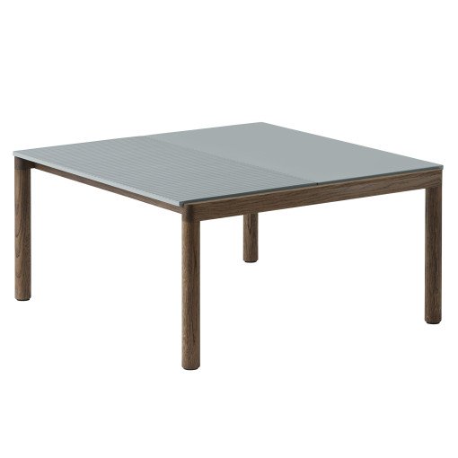 Couple salontafel 80x84 wavy donker eiken pale blue