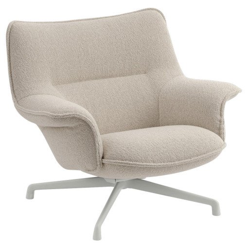Doze lounge chair low met swivel en grijs onderstel