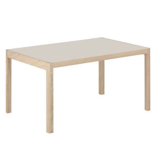 Workshop tafel 140x92cm Warm Grey Linoleum/Oak