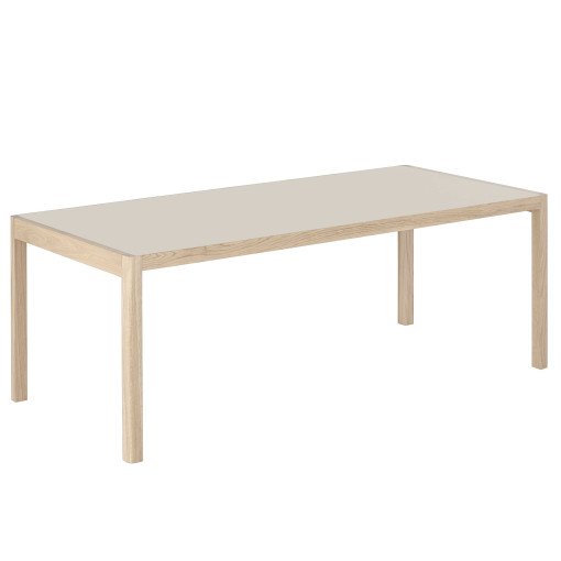 Workshop tafel 200x92cm Warm Grey Linoleum/Oak