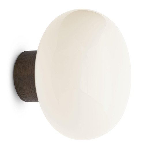 Karl-Johan wandlamp smoked oak, white opal glass