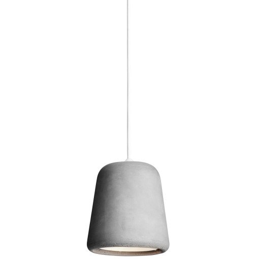 Material hanglamp Ø13 wit snoer, lichtgrijs beton