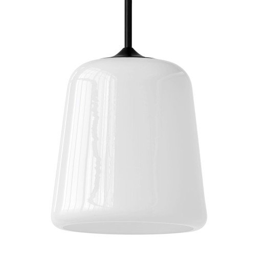 Material hanglamp Ø13 zwart snoer, wit opaalglas