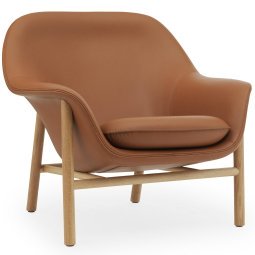 Drape Low fauteuil eiken onderstel ultra leather