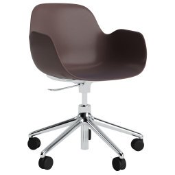 Form Armchair bureaustoel met aluminium onderstel bruin