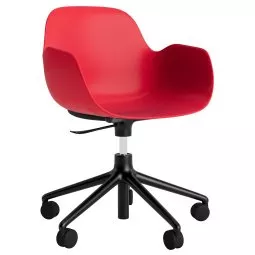 Form Armchair bureaustoel met zwart onderstel felrood