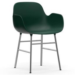 Form Armchair stoel met verchroomd onderstel groen