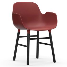 Form Armchair stoel met zwart onderstel rood