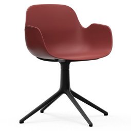 Form Armchair Swivel stoel met zwart onderstel, rood