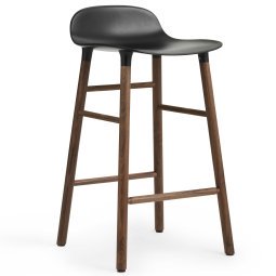 Form Barstool barkruk 65cm met walnoten onderstel zwart