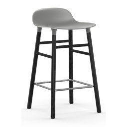 Form Barstool barkruk 65cm met zwart onderstel grijs