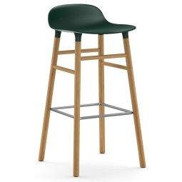 Form Barstool barkruk 75cm met eiken onderstel groen