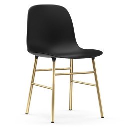 Form Chair stoel met messing onderstel zwart