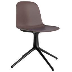 Form Chair Swivel stoel met zwart onderstel bruin