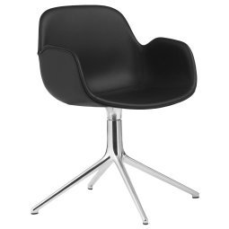 Form swivel armchair stoel gestoffeerd Ultra Leather Black