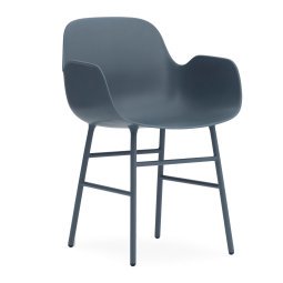 Form Armchair stoel met stalen onderstel blauw
