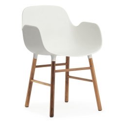 Form Armchair stoel met walnoten onderstel wit