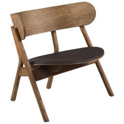 Oaki fauteuil met zitkussen gerookt eiken