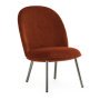 Ace fauteuil City Velvet rood, metallic onderstel