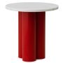 Dit bijzettafel bright red white carrara