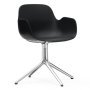 Form Armchair Swivel stoel met aluminium onderstel, zwart