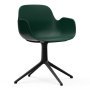 Form Armchair Swivel stoel met zwart onderstel, groen