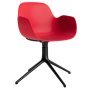 Form Armchair Swivel stoel met zwart onderstel felrood