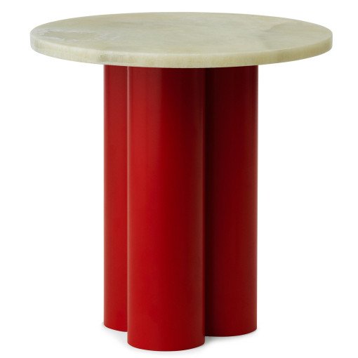 Dit bijzettafel bright red emerald onyx