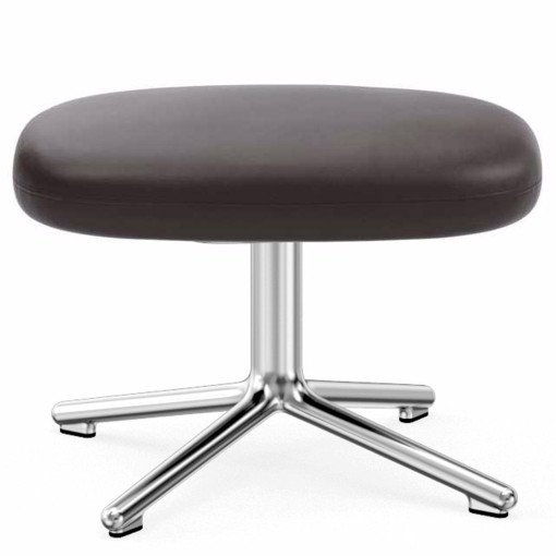 Era Footstool Swivel voetenbank met aluminium onderstel, Ultra Leather 41589