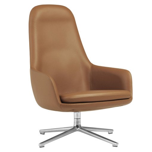 Era High fauteuil alu swivel Ultra Leather Brandy