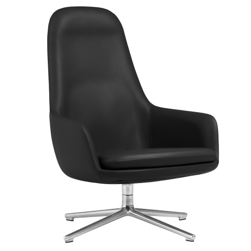 Era High fauteuil alu swivel Ultra Leather Black