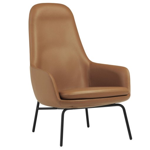 Era High fauteuil stalen onderstel Ultra Leather Brandy